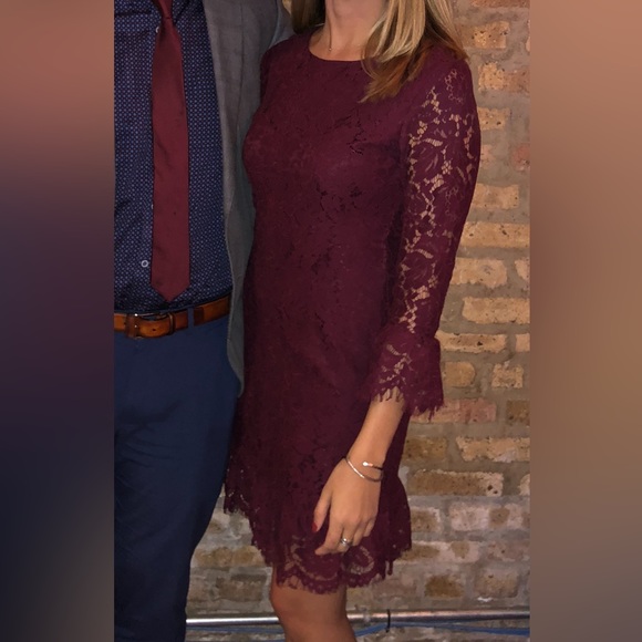 Lulus Maroon Crochet Mini Dress - Picture 8 of 9